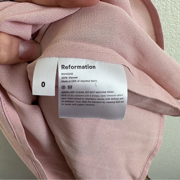 Reformation Nikita Floral Midi Dress in Blush Pink Gwenyth Size 0 - Picture 7 of 9